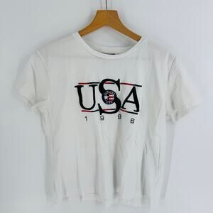 Vintage The Limited America USA‎ 1996 Graphic Tee White Cotton Short Sleeve XL